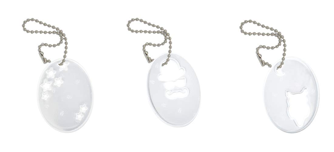 SoftReflector LLC- Leader in the Dark reflective pendant accessory, white, each reflector has a size of 70 x 52 mm