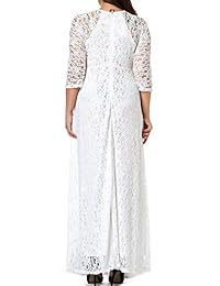 GMHO maxi vestido de dama de honor de encaje con mangas 3 4 para mujer