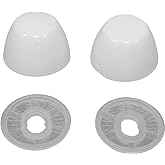 Rocky Mountain Goods Classic Round Universal Toilet Bolt Caps - 2 Pack of White Classic Toilet Bolt Caps with Adapters to Fit