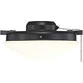 Savoy House M2027MBK Meridian Satin White Glass Light Kit Ceiling Fan Accessory, 2-Light 18 Total Watts, 11" H x 11" W, Matte