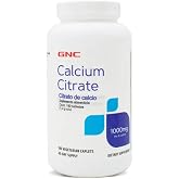 GNC Calcium Citrate 1000mg, Supports Strong Bones, 180 Caplets | Delivers a Highly Absorbable Form of Calcium to Support Strong Bones, in a Vegetarian and Dairy Free Formula