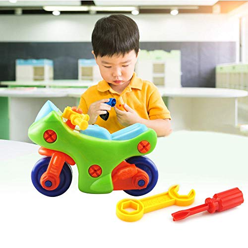Pawaca Children's DIY Colorful Motorcycle,Assembly Disassembly Motorcycle Toy with Screwdriver and Nut,Puzzle Racing Toy Car Sets Cute Christmas Birthday Gift for Kids Over 3 Years Old