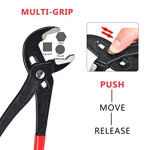 TMAI Push Button Quick Adjust Channel Locks Pliers, TongueandGroove