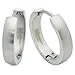 Stainless Steel Curved Face Round Hoop Men Earrings Brush Silver-tone 20mm