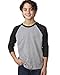 Next Level Youth CVC 3/4-Sleeve Raglan L BLK/ DK GRY HTHR