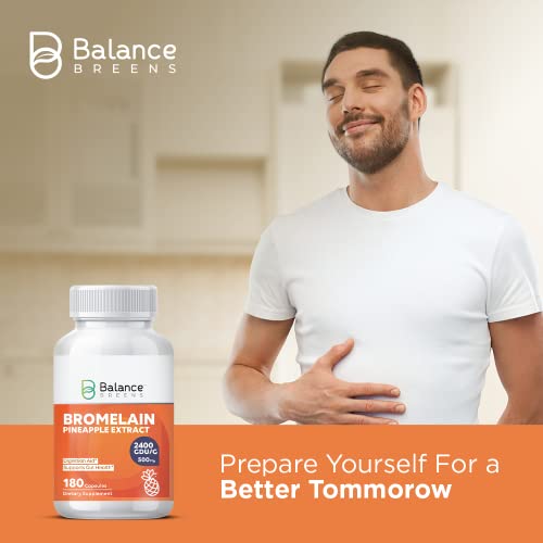 Bromelain Pineapple Extract Supplement 2,400 GDU/g 500mg 180