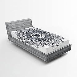Ambesonne Occult Fitted Sheet, Vintage Symmetrical