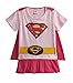 Rush Dance One Piece Super Hero Baby Supergirl Romper Onesie Suit (70 (0-6M), Light Pink & Pink (Supergirl))