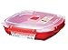 Sistema Microwave Collection Plate with Removable Steaming Rack, Large, 44.6 oz./1.3 L, Red