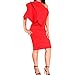 Bodycon4U Women's Sexy Sleeveless Asymmetric Ruffled Bodycon Party Club Dress Red M