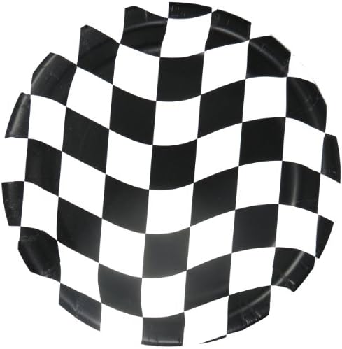 8 Pack Black & White Checker Plates - 6 3/4"