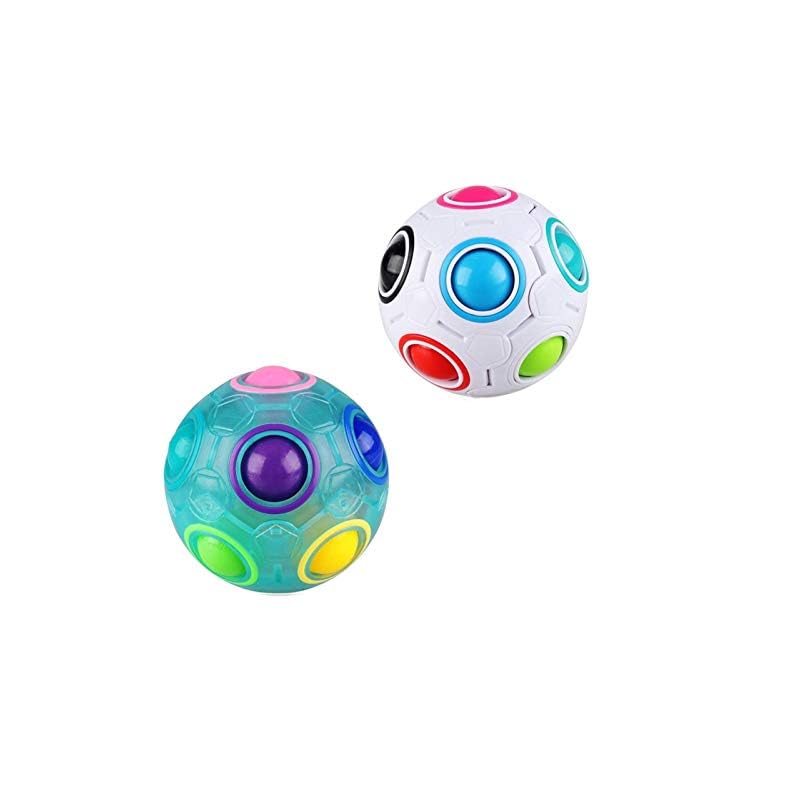 elecnewell Rainbow Puzzle Ball Cube Magic Rainbow Ball Puzzle Bundle Stress Ball Brain Teasers Games Toys for Kids 2…
