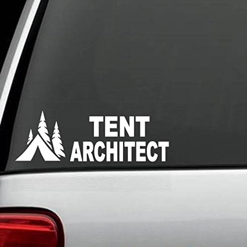 Tent Architect Camper Camping Decal Sticker Die Cut Decal Sticker For Windows, Cars, Trucks, Laptops, Etc (8 x 3 inches)