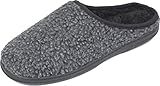 LUXEHOME Men's Cozy Floc Scuffs Slipper (8-9 US, Gray)