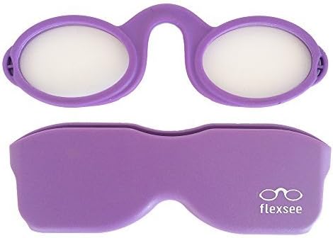 Flexsee Retro Lightweight Flexible Reading Glasses for Your Smart Phone, Easy to Carry, Unbreakable, Lilac +1 +Free Eyeglasses Cord