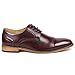 UVS20 Men's Burgundy Cap Toe Perforated Lace Up Oxford Dress Shoes