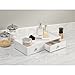 iDesign Clarity Cosmetic Organizer for Vanity Cabinet to Hold Makeup, Beauty Products - 2 Drawer Wide, White