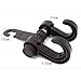 2pcs Black Double Hook, Convenient Black Double Car Back Seat Headrest Hanger Hidden Holder Hook for Bag Purse Cloth Coat Grocery