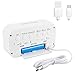 WinFong Alarm Clock, Backlight LCD Digital Alarm Clock 3 Alarms Thermometer Calendar Large Display Smart Nightlight Soft Light Snooze, Battery Operated USB Charger (White)