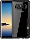 Samsung Galaxy Note 8 Case, Ubittek Clear Transparent Slim Anti-Slip Anti-Scratch Cover Soft TPU Frame and Acrylic Hard Back Protective Shock absorbing Bumper Case for Galaxy Note 8 - Black Frame