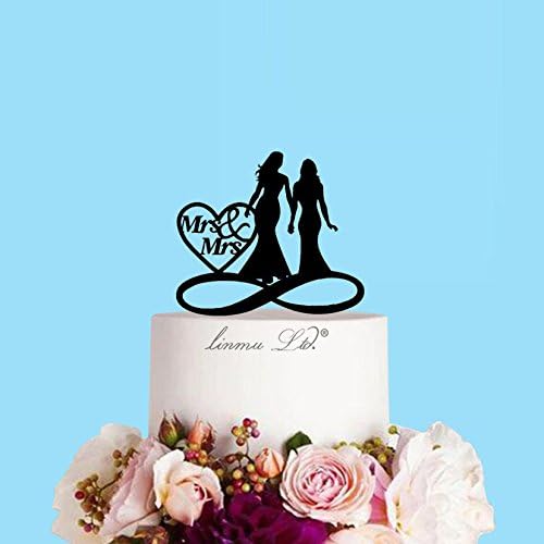 Personalized lesbian wedding cake hat - lady and lady cake hat, unique gay wedding cake hat, custom date in infinity, love you forever. (5 inches)