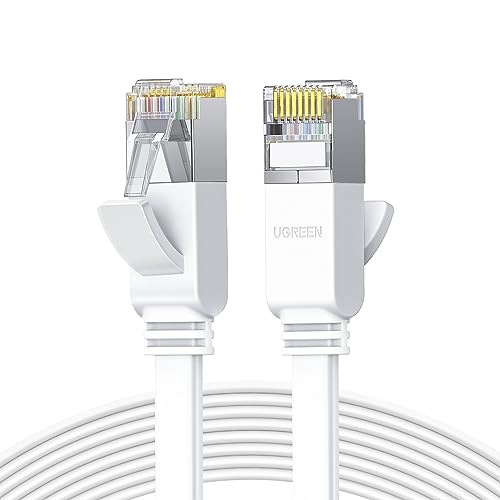 UGREEN Ethernet Cable Cat6 10M Gigabit Flat Network Coed 1000Mbps High-Speed Shielded Internet Cable RJ45 Ethernet Wire Patch Compatible for Laptop, PC, PS5 PS4, TV, Modem, Router, Hub, Switch