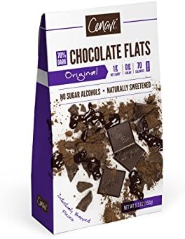 Cenavi 70% Dark Chocolate by Silver Fern Brand - 1 Box - Zero Grams Sugar - Individually Wrapped Squares - Natural - No Sugar Alcohols - Low Net Carb, Low Calorie, High Fiber, Probiotic Infused