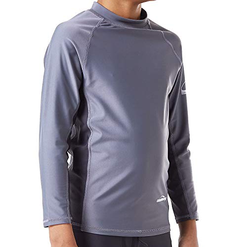 image for COOLOMG Boys Rash Guard Long Sleeve Shirt + Jammer Sport Board Swimsui