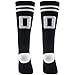 Colorfox Number Socks, Custom Teen Team Number Sports Mid Calf Crew Socks for Boys Girls 1 Pair Black