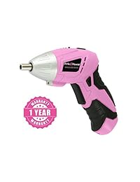 Pink Power PP481, Juego de desarmador eléctrico inalámbrico de 4.8 voltios para mujeres con cargador y brocas