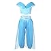 iiniim Girls Princess Arabian Jasmine Aladdin Dress Up Costumes Halloween Cospaly Party Outfits Sky Blue 5-6