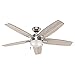 Hunter Fan 54 inch Contemporary Ceiling Fan in Brushed Nickel with LED Light Kit (Renewed)