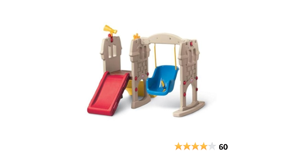 little tikes castle slide and swing