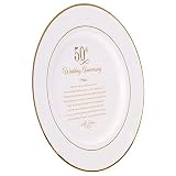 Dicksons Gold Tone 50th Wedding Anniversary 12.5 x 12.5 Porcelain Table Top Plate and Sign Plaque