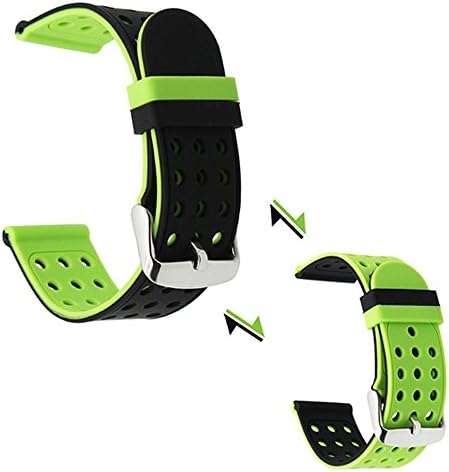 Soft Breathable Colorblock Silicone Sport Strap Replacement Wristband Bracelet With Conector for Apple iWatch Series 3, Series 2, Series 1 Green 38mm