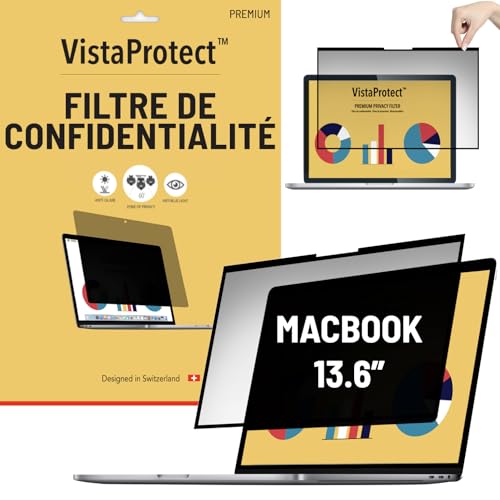 VistaProtect - Privacy Filter & Blue Light Filter Premium Magnetic 2-in-1 Protective Film Compatible with Apple MacBook Air 13 M2/M3/M4/M5 (13.6" - 2022+)