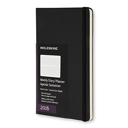 E.b.o.o.k Moleskine 2016 Weekly Planner, Vertical, 12M, Large, Black, Hard Cover (5 x 8.25)<br />[W.O.R.D]