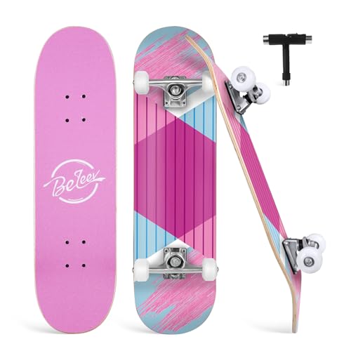 BELEEV Skateboard 31x8 Zoll Komplette Cruiser Skateboard für Kinder