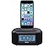 iHome iPL23 Alarm Clock FM Radio with Lightning iPhone Charging Dock Station for iPhone XS, XS Max, XR, X, iPhone 8/7/6 Plus USB Port to Charge any USB Device