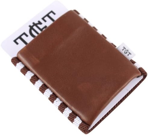 TGT Wallets Mens Cowman 2.0 Elastic Card Holder - Brown/White