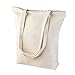 KELZ KIDZ Heavy Duty Large Canvas Tote Bags (6 Pack) with Bottom Gusset for Crafts, Shopping, Groceries, and More! (15x14x4 Inches) (6 Pack, Natural)