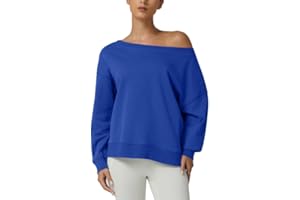 QINSEN Womens Oversized Sweatshirt Long Sleeve Off The Shoulder Pullover Casual Comfy Fall Outfits