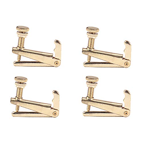 4 Pieces Golden Violin Fiddle String Adjusters Violin Replacement Accessory - Thumbnail 3
