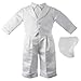 Lauren Madison Baby boy Christening Baptism Infant Vest Set With Satin Pants