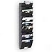 Fasthomegoods Magazine Holder Rack Black Steel Material Wall Mount 10 Sectional Vertical File Organizer Modular Multiuse Display Also Good for Literature File and Magazine