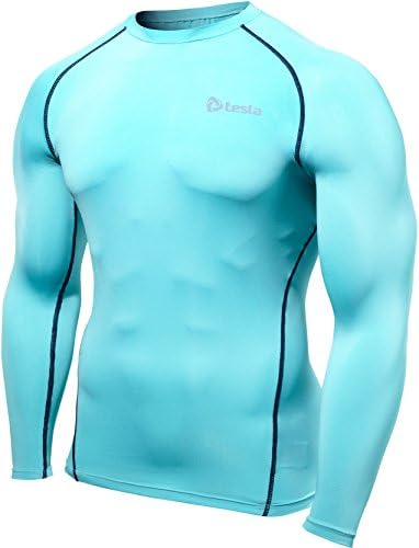 TM-R11-SBN_XL Tesla Men's Compression Under Base Layer Gear Wear Long Sleeve -R