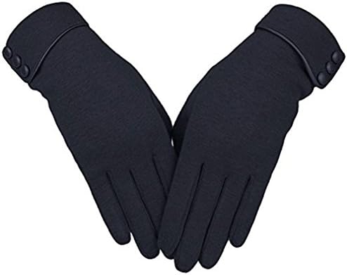 Winter Warm Gloves Touch Screen Gloves Windproof Lined Thick Gloves for Women (Black)