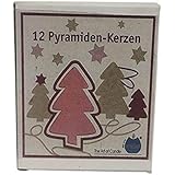 Biedermann 4-Inch Pyramid Candles, Red, Box of 12