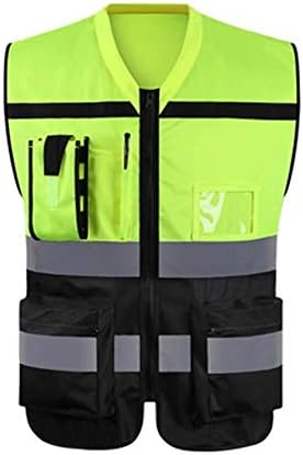 ZKKWLL hi vis vest Reflective vest reflective running gear safety vest suitable for night outdoor traffic activities, walking, walking and working high visibility vest (Color : Green, Size : XXL)