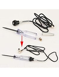 2 piezas de comprobador de corriente y continuidad de voltaje para coche, 6 V-24 V CC, TuNan Automotive Tester eléctrico con indicador de luz sonda larga para bajo voltaje, compatible camión cable fusible y más negro